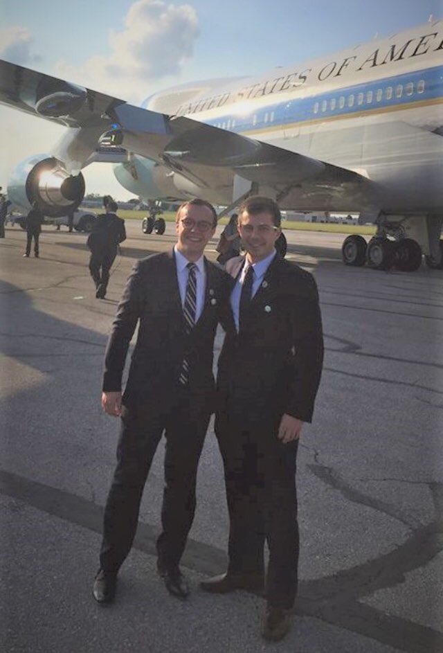  By Airforce One with Chasten when Obama visited South Bend. 