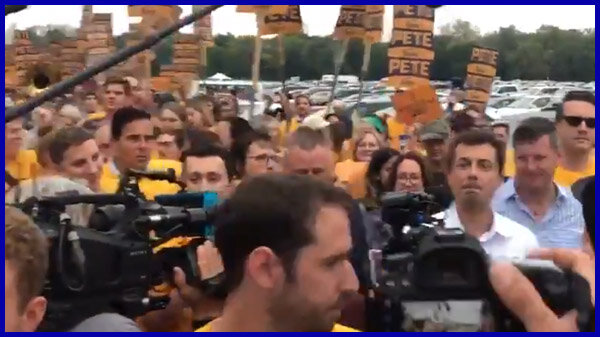 VIDEO: Another view of Pete entering with the marching band. This one shows more of the band behind him.