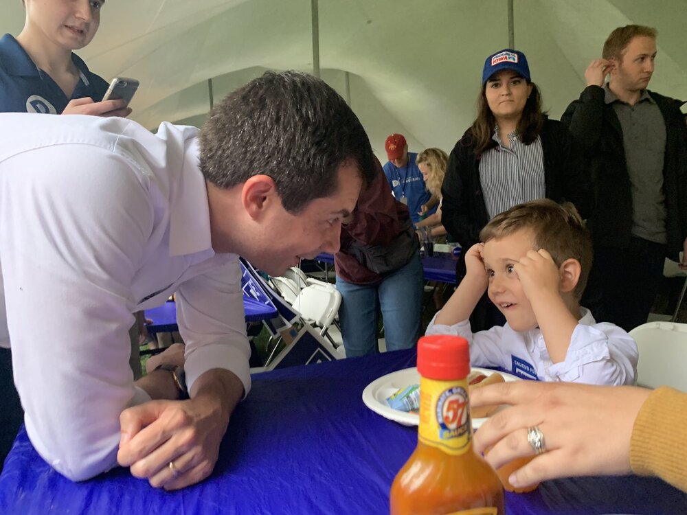  With Harris, the little boy from the Iowa State Fair slide. This was taken at the Steak Fry Sept 21, 2019 