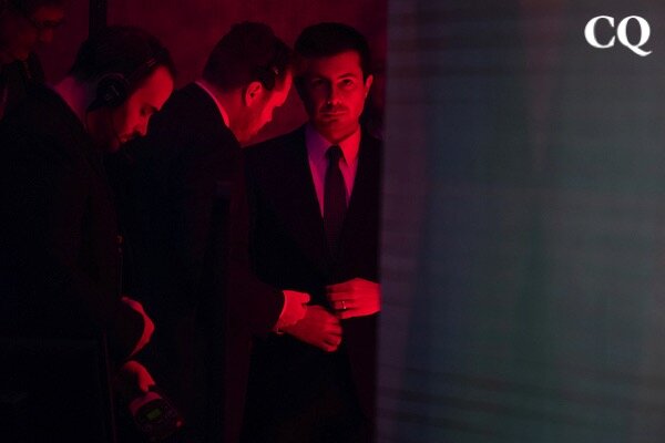 Pete Buttigieg prepares to take the stage at the US Conference of Mayors  (TWEETED HERE)
