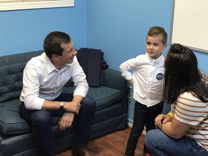 Harris, the little boy who asked Pete to ride the big slide at the Iowa State Fair, showed up at the Iowa City office dressed like Pete. Posted by Anne Bottaro  (LINK)