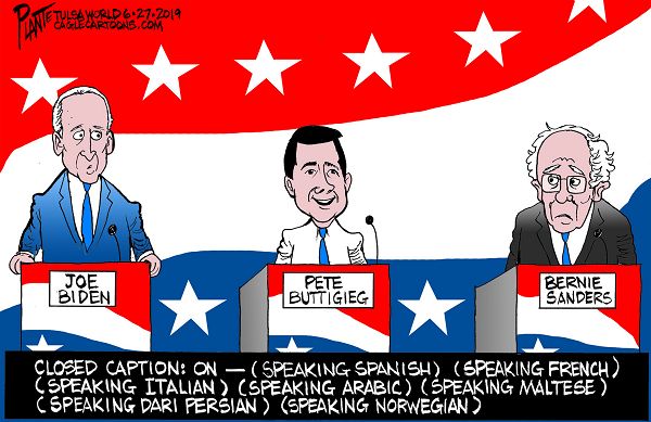 Bruce Plante Cartoon: 2020 Democratic Debates