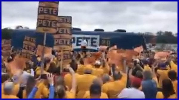 VIDEO - Pete takes the stage to talk to supporters (Links to Twitter)
