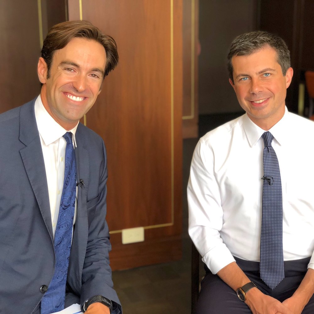  Pete with Elex Michaelson, host of “The Issue Is”, Aug 2019 